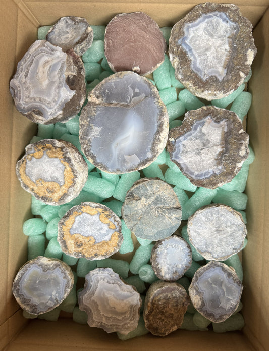 Geoden in verschiedenen Größen I halbe Achatgeoden aus Mexiko I  3,55 kg -SALE- Konvolut Nr.: 1234
