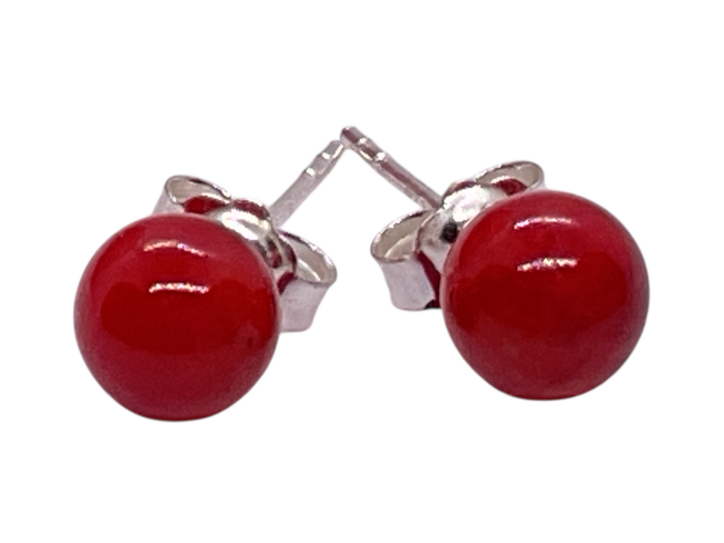 Silber Edelstein Perlen Ohrring | 6mm | 925 Silber  | in Geschenkbox | verschiedene Varianten | Ohrringe - Energiesteine