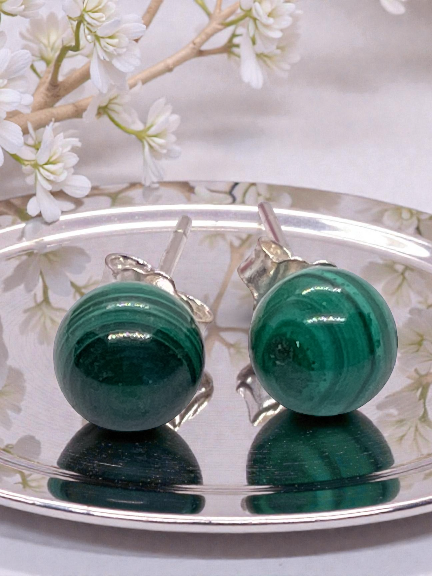 Silber Edelstein Perlen Ohrring | 6mm | 925 Silber  | in Geschenkbox | verschiedene Varianten | Ohrringe - Energiesteine