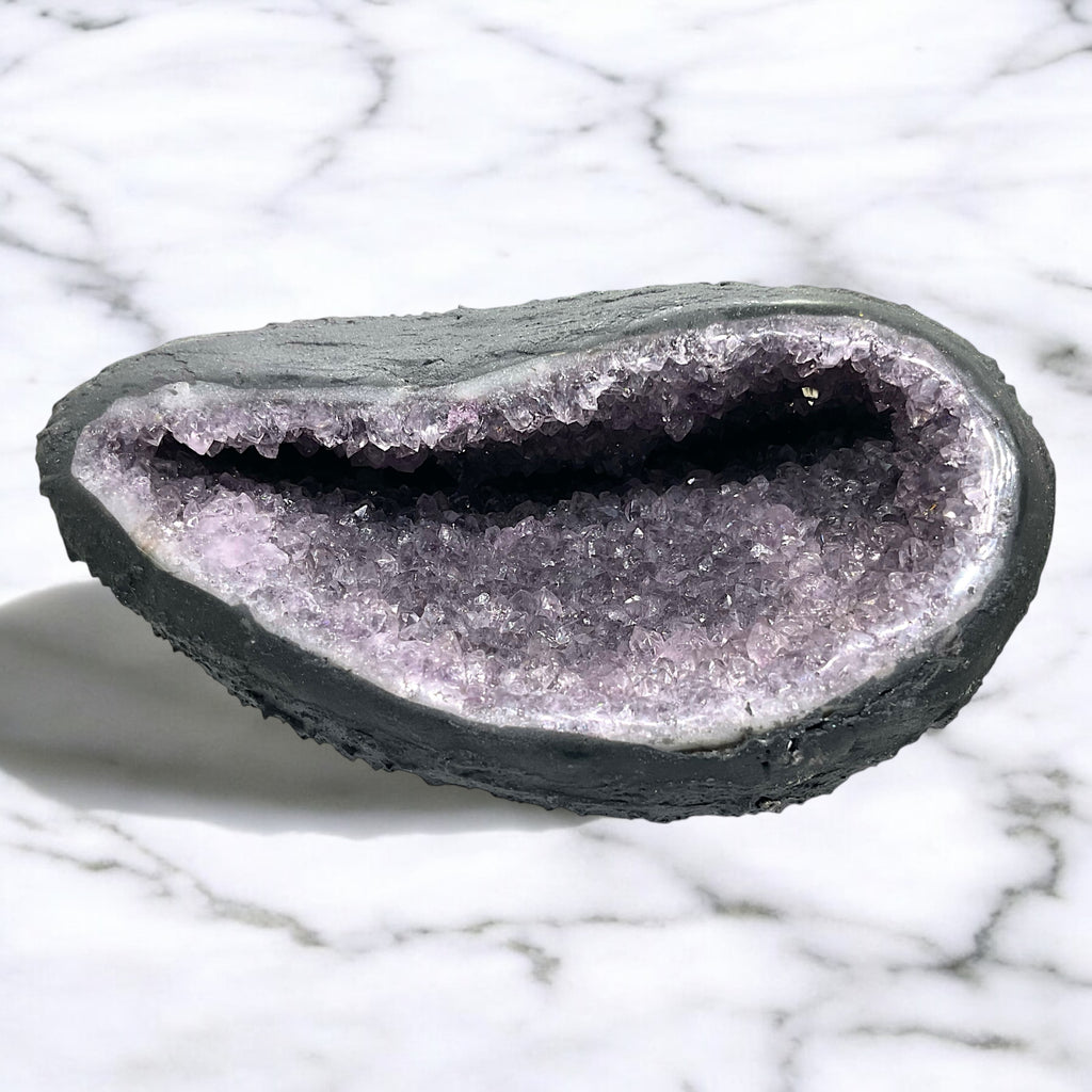 Amethyst Druse Minidruse mit phantastischen Kristallen I 0,75 KG I 12,5x10x7 cm I Blickfang I Unikat 1628 I Brasilien