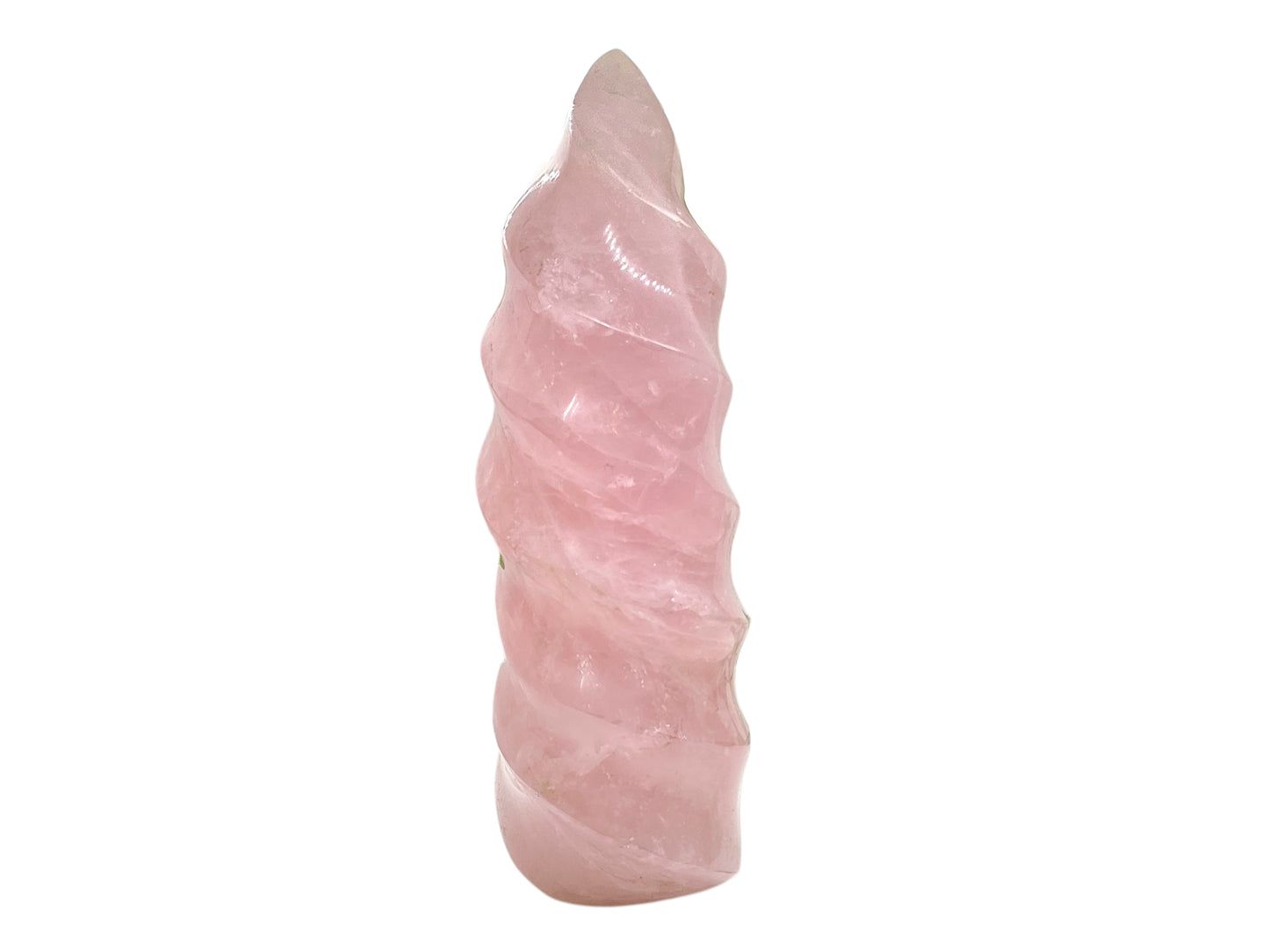 Steinfixx® - Sehr große, edle Kristall Flamme aus Rosenquarz | *Unikat* 1514 | 14x8x5 cm | 696 Gramm | Edelsteinspirale