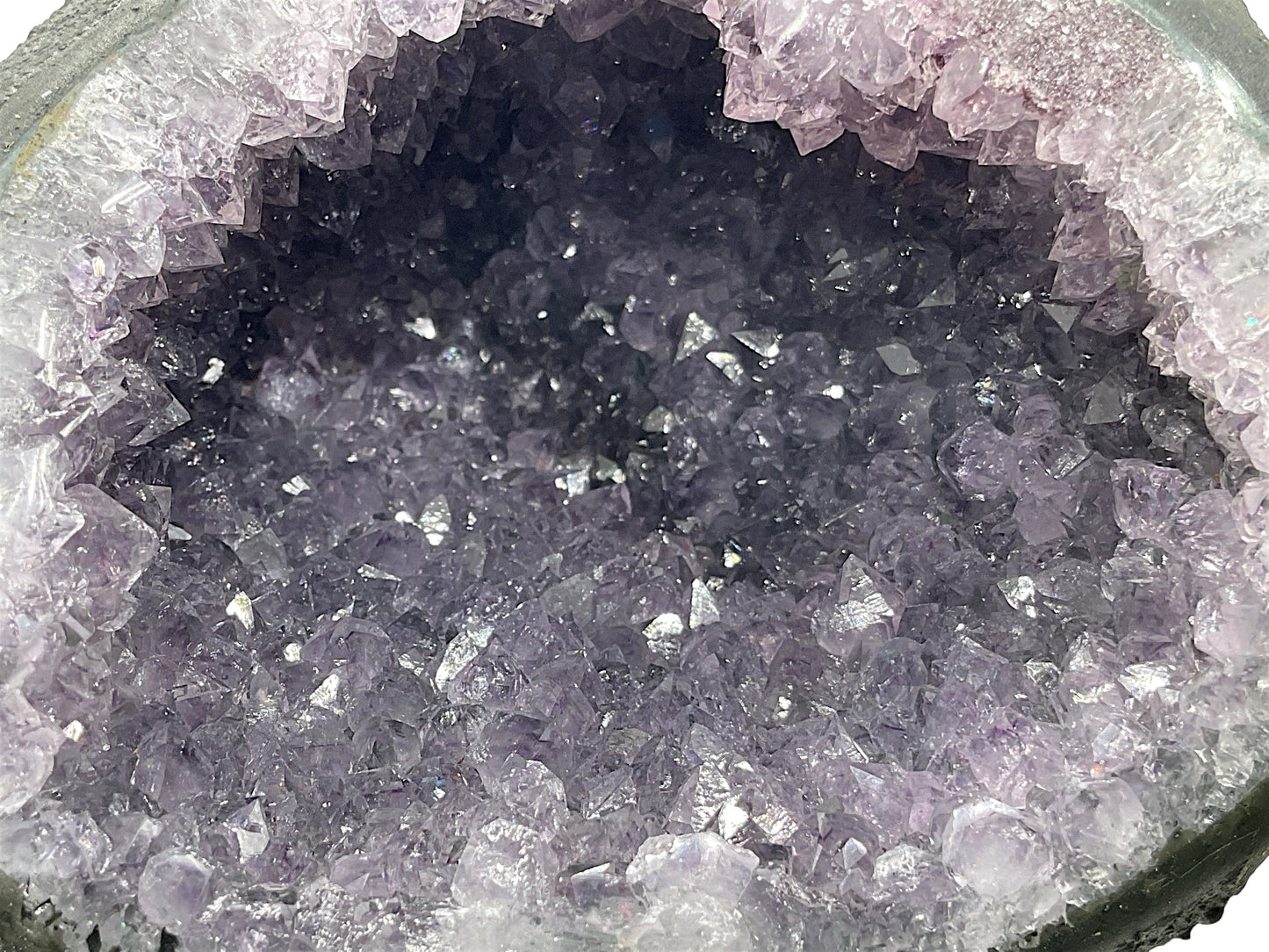 Amethyst Druse Minidruse mit phantastischen Kristallen I 1,18 KG I 12x11x9 cm I Blickfang I Unikat-Masterpiece 1633 I Brasilien