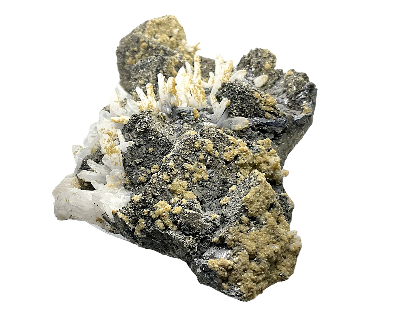 Pyrit Quarz Bleiblende Stufe I 1974gr. I 22x12x6cm I Sammlerstück I Unikat S3008 I Kosovo-Trepca