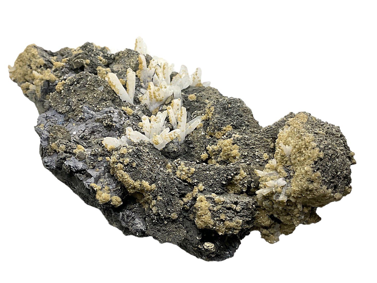 Pyrit Quarz Bleiblende Stufe I 1974gr. I 22x12x6cm I Sammlerstück I Unikat S3008 I Kosovo-Trepca