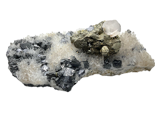 Quarz Zinklende Bleiglanz Pyrit Kristall I 955gr. I 16x8x6cm I Sammlerstück I Unikat-Masterpiece S3025 I Kosovo-Trepca
