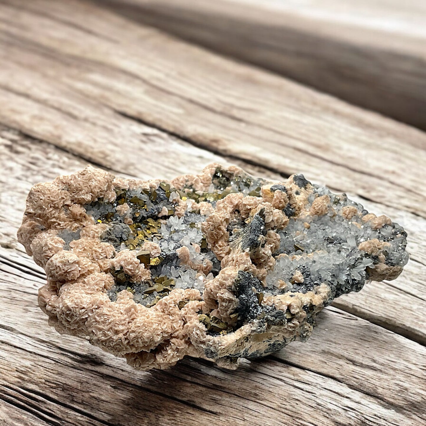 Rhodochrosit Quarz Pyrit Kristall I 1409gr. I 14x11x6cm I Sammlerstück I Unikat-Masterpiece S3020 I Kosovo-Trepca