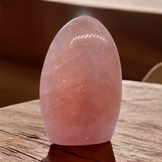 Steinfixx® - SALE - Rosenquarz Freeform | Unikat-Masterpiece 1539 |  419 gr I 7x11x3 cm | Edelsteinskulptur