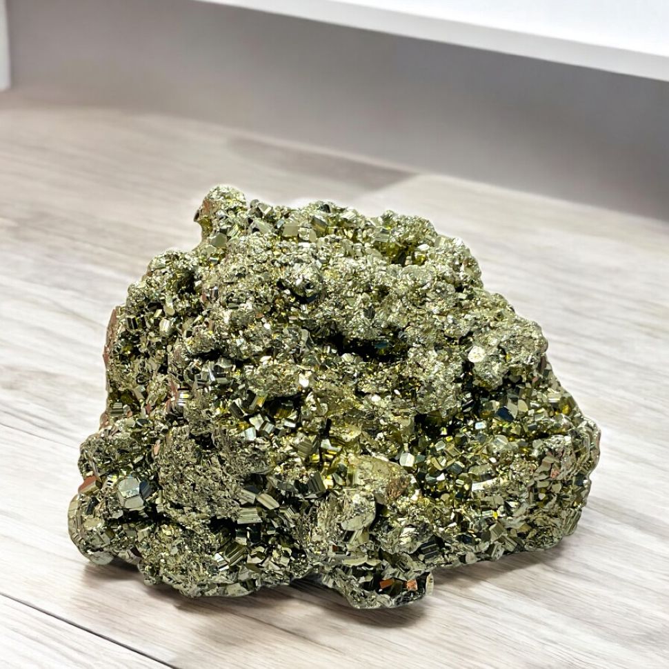 Pyrit Kristall I 925gr I 10x8x7cm I TOP 1-A Qualität aus Peru I Unikat-Masterpiece 1639 I Heilstein I Edelstein I Rohstein I Glücksstein