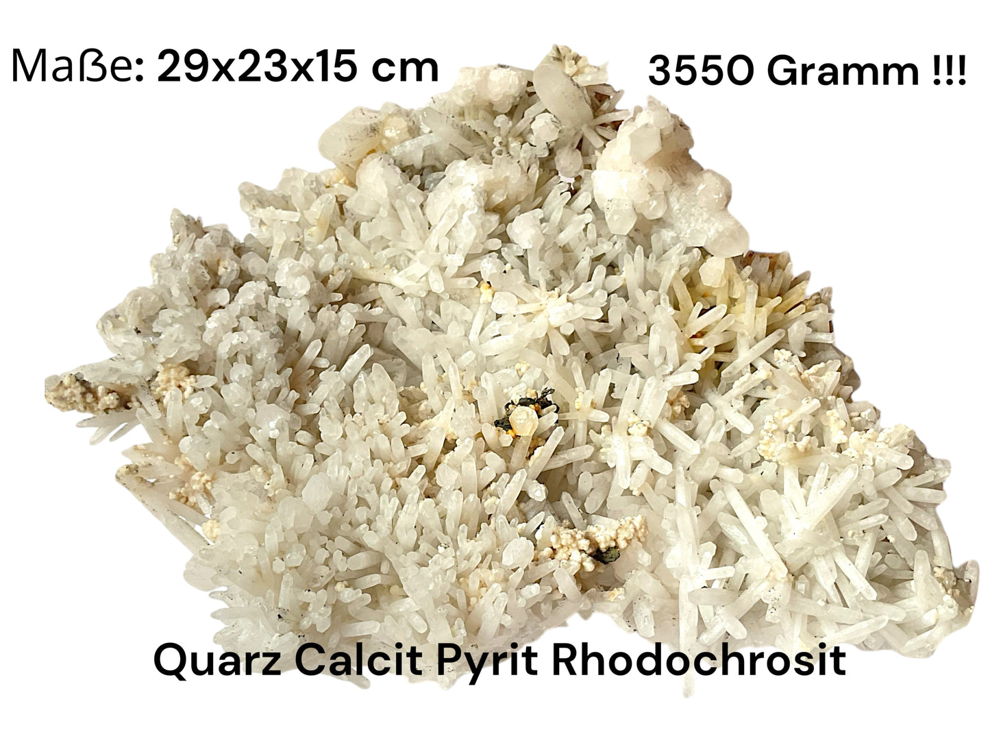 Quarz Calcit Pyrit Rhodochrosit Kristall I 3550gr. I 29x23x15cm I Sammlerstück I Unikat-Masterpiece S3028 I Kosovo-Trepca
