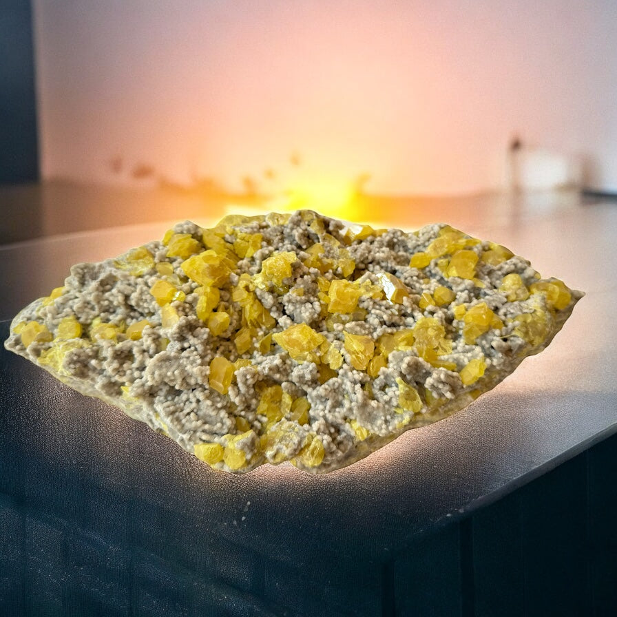 XXL Schwefel Calcit Kristall I 3750gr. I 33x14x9cm I Sammlerstück I Unikat-Masterpiece S3030 I Italien-Sizilien