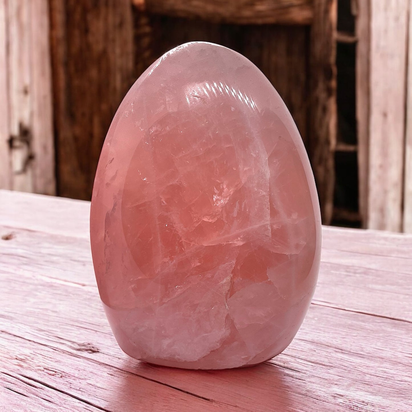 Steinfixx® - SALE - Rosenquarz Freeform | Unikat-Masterpiece 1539 |  732 gr I 8x5,5x11 cm | Edelsteinskulptur