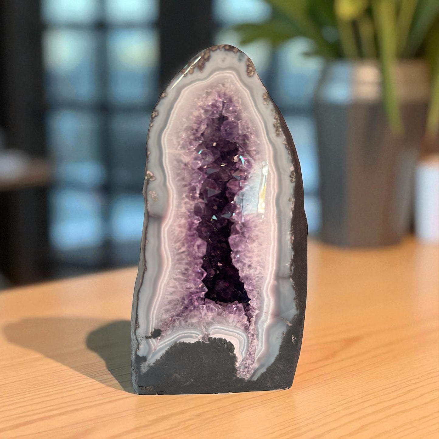 Amethyst Druse mit phantastischen Kristallen I 8,7 KG I 18x30x12 cm I Blickfang I Unikat-Masterpiece 1643 I Brasilien