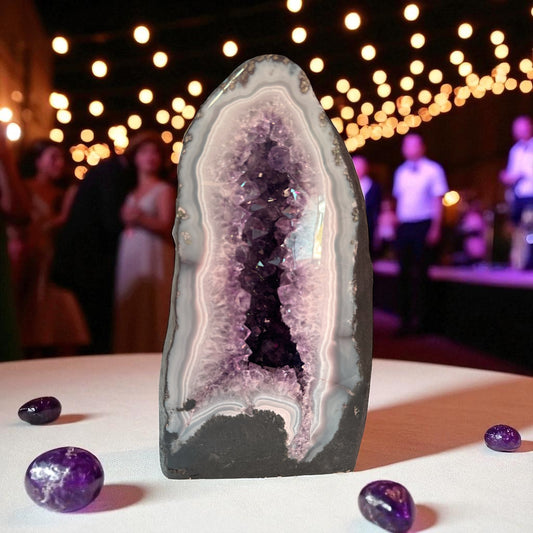 Amethyst Druse mit phantastischen Kristallen I 8,7 KG I 18x30x12 cm I Blickfang I Unikat-Masterpiece 1643 I Brasilien