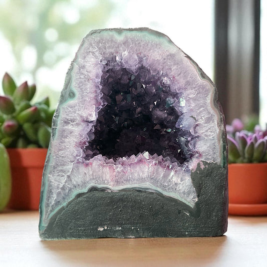 Amethyst Druse mit ausgeprägter Grotte I 7,15 KG I 17x15x20cm I Blickfang I Unikat 1477  I Brasilien