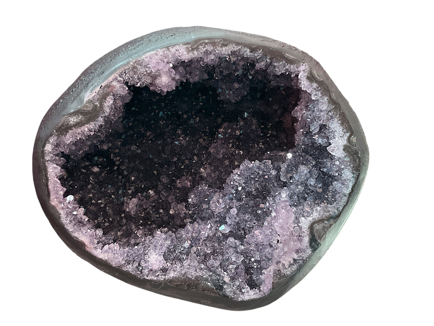 Amethyst Druse mit phantastischen Kristallen I 5,55 KG I 21x19x16 cm I Blickfang I Unikat-Masterpiece 1475 I Brasilien