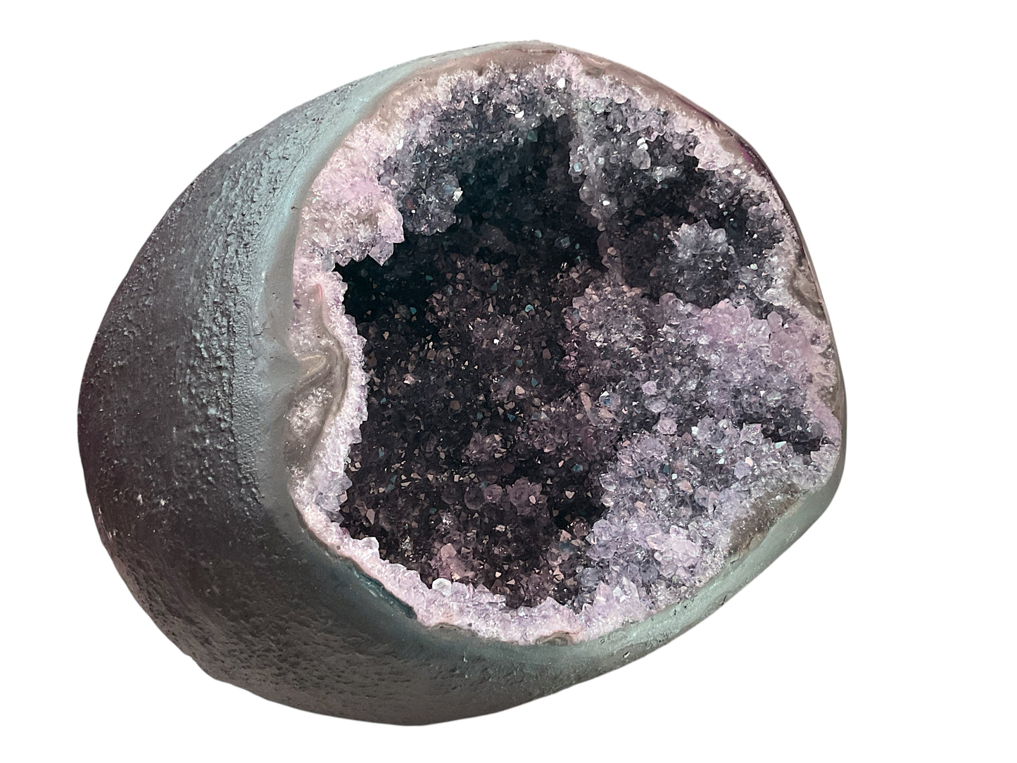 Amethyst Druse mit phantastischen Kristallen I 5,55 KG I 21x19x16 cm I Blickfang I Unikat-Masterpiece 1475 I Brasilien