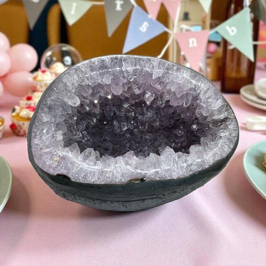 Amethyst Druse Minidruse mit phantastischen Kristallen I 1,5 KG I 15x12x10 cm I Blickfang I Unikat-Masterpiece 1644 I Brasilien