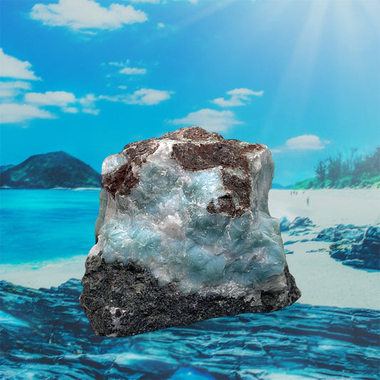 Prächtiger und sehr seltener Larimar Rohstein - Unikat-Masterpiece 1566 - 60x50x40mm - 156gr. - Dominikanische Republik