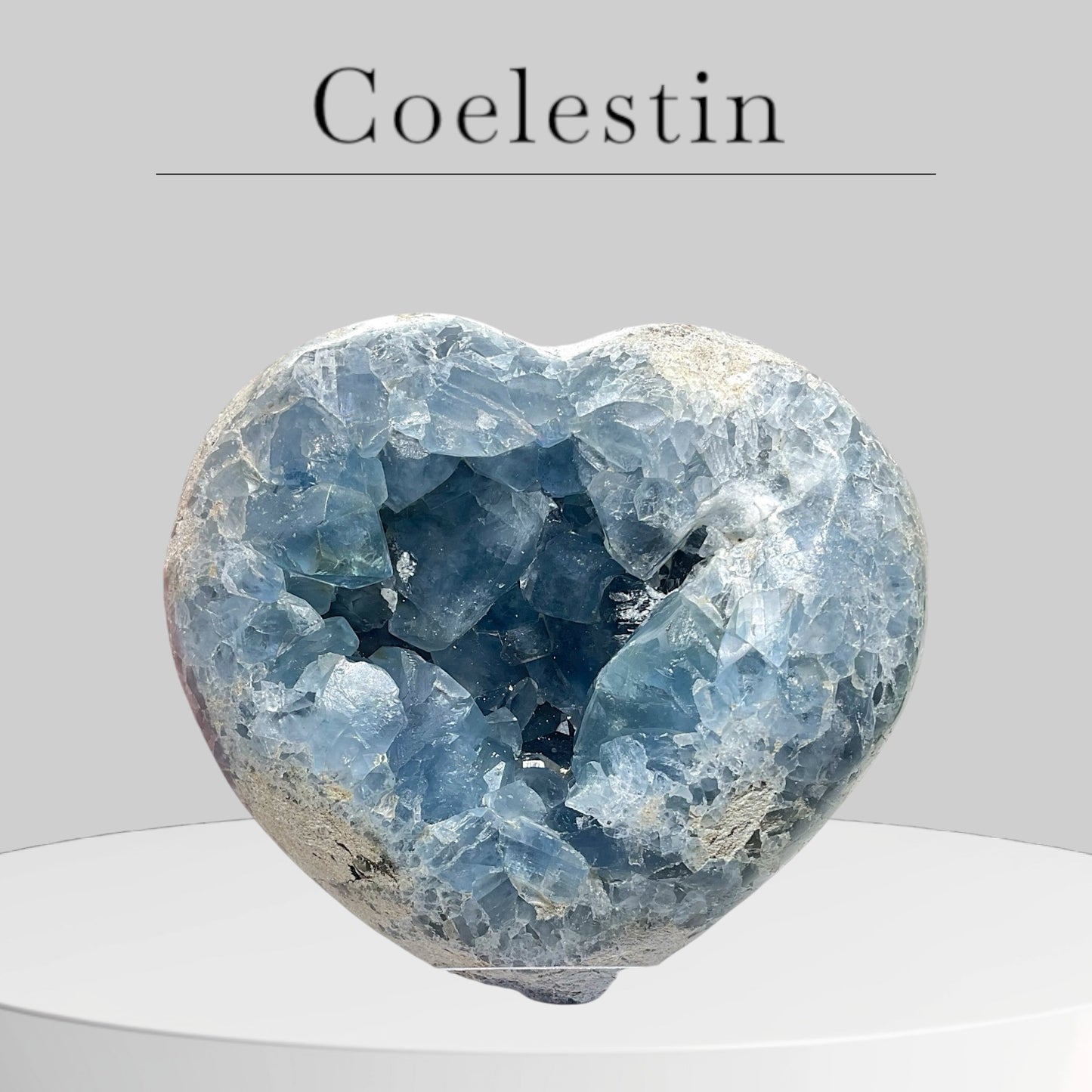 Coelestin Kristall in Herzform | 1,7 KG I 13x12x6cm I herrlich blaue Kristalle | Top Qualität | Unikat-Masterpiece 1640 I Madagaskar