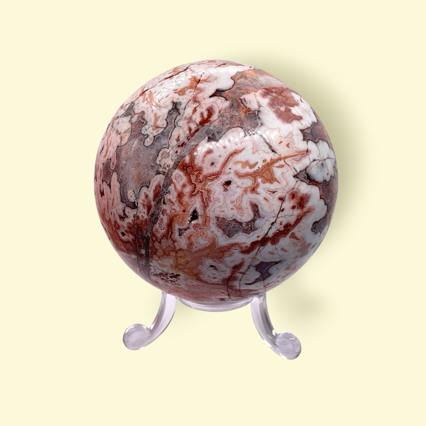 Ozeanjaspis Kugel mit Ständer | 7 cm | 490 gr. | TOP 1A-Qualität I Heilstein I Der Kreativstein | Unikat-Masterpiece 1655 I Madagaskar