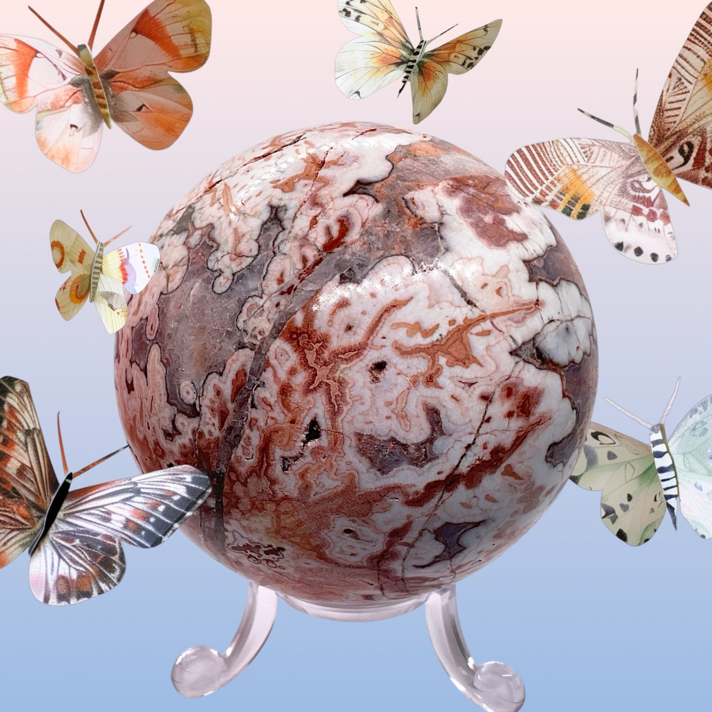 Ozeanjaspis Kugel mit Ständer | 7 cm | 490 gr. | TOP 1A-Qualität I Heilstein I Der Kreativstein | Unikat-Masterpiece 1655 I Madagaskar