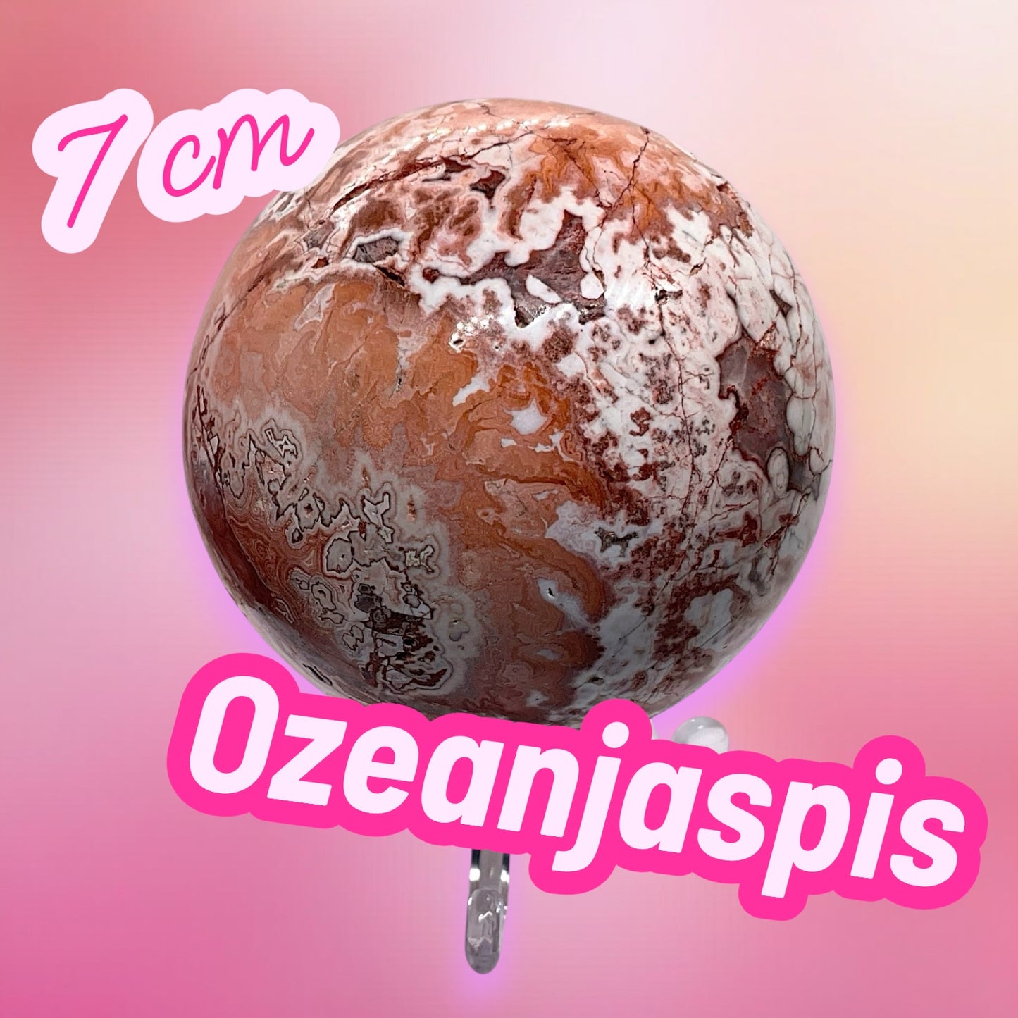 Ozeanjaspis Kugel mit Ständer | 7 cm | 490 gr. | TOP 1A-Qualität I Heilstein I Der Kreativstein | Unikat-Masterpiece 1655 I Madagaskar