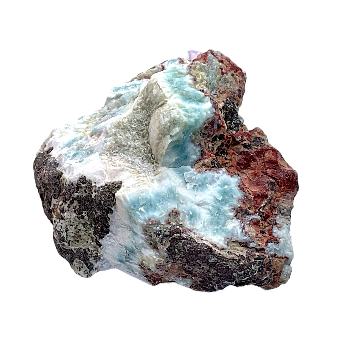 Larimar Rohstein I prächtig, echt und sehr selten I Unikat-Masterpiece 1560  I 50x40x35 mm  I 88 gr. I Dominikanische Republik