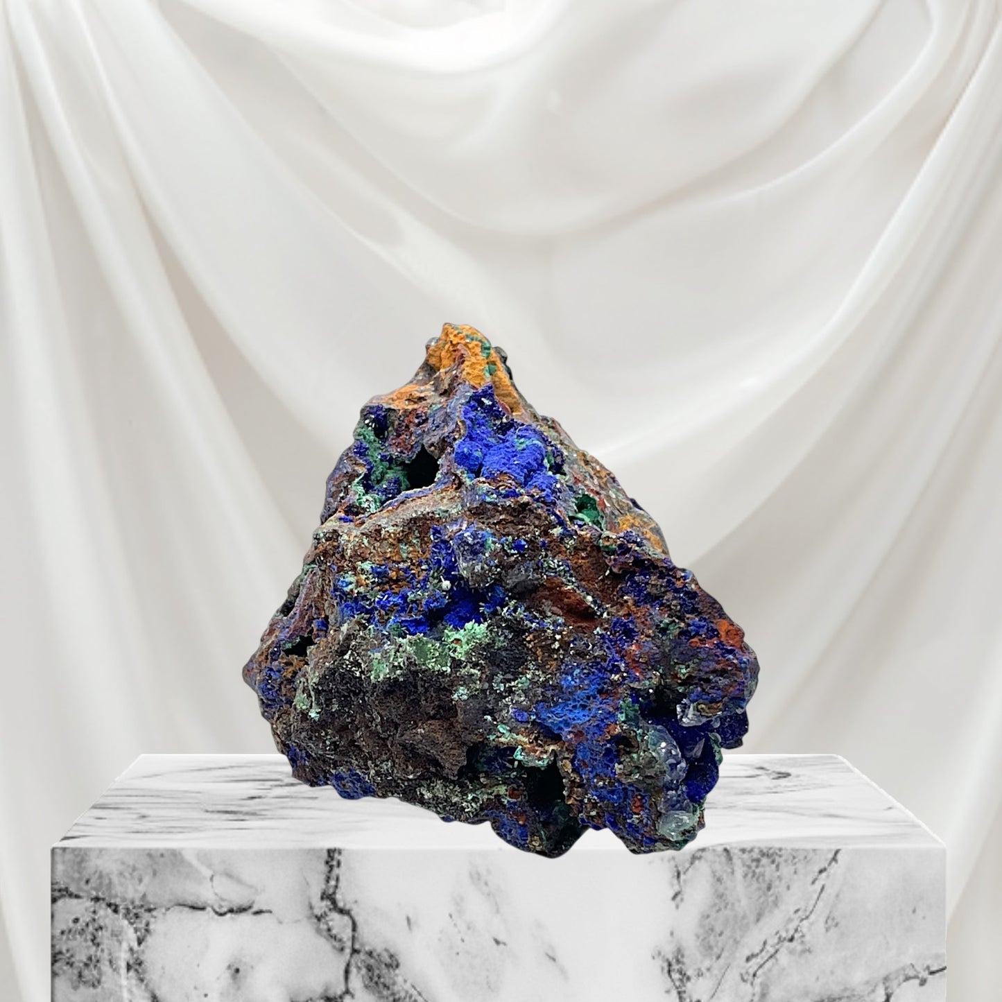 Prächtiger Azurit-Malachit Rohstein | 145 Gramm I 50x50x50mm I  I Lieferung incl. Acrylständer I Marokko I Unikat-Masterpiece 1509