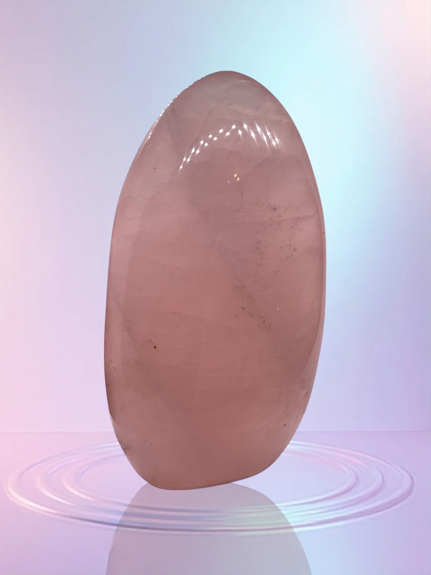 Rosenquarz Freeform | Unikat-Masterpiece 1539 |  700 gr I 14x8x4 cm | Edelsteinskulptur I Madagaskar