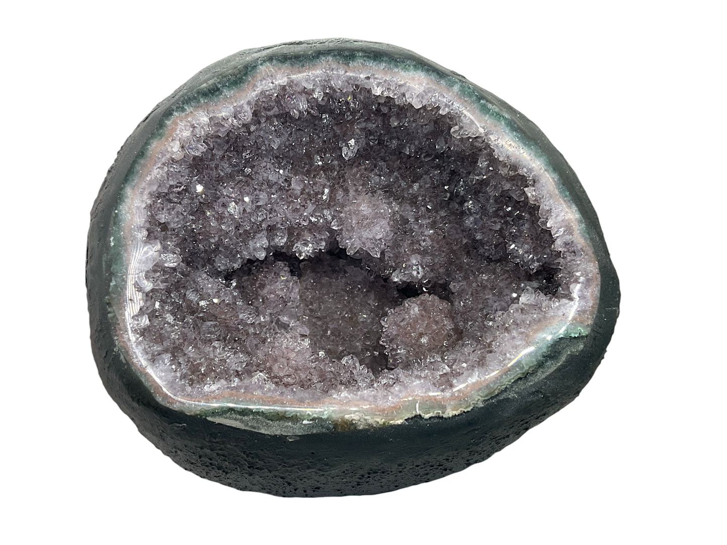 Amethyst Druse Minidruse mit phantastischen Kristallen I 1,85 KG I 13x13x12 cm I Blickfang I Unikat-Masterpiece 1628 I Brasilien