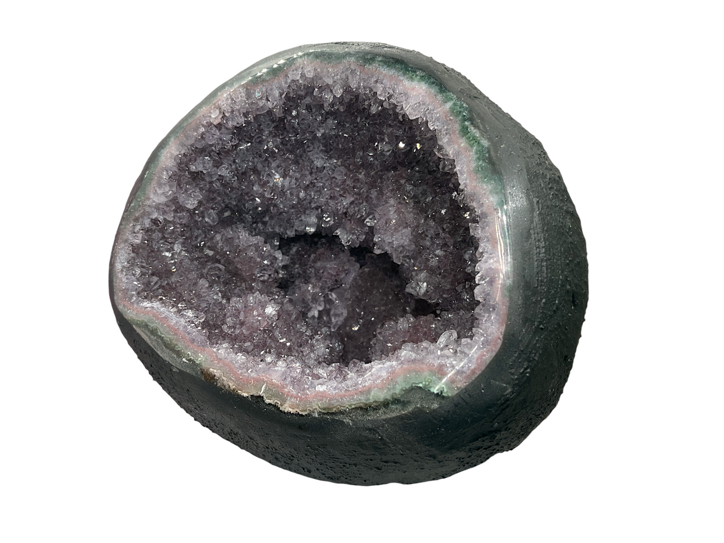 Amethyst Druse Minidruse mit phantastischen Kristallen I 1,85 KG I 13x13x12 cm I Blickfang I Unikat-Masterpiece 1628 I Brasilien