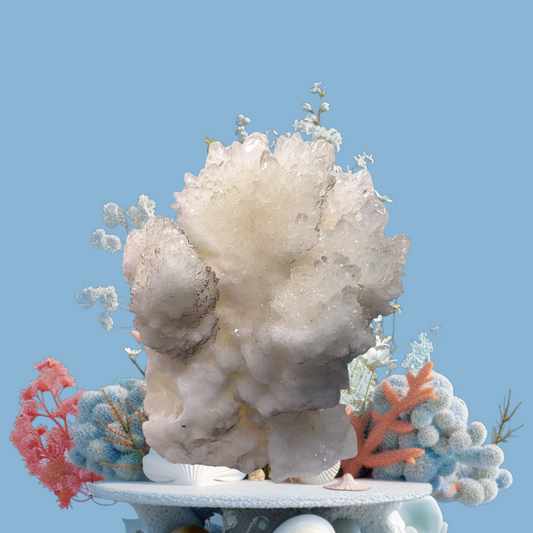 Aragonit weiß Kristall I Stufe I 390gr. I 7x7x9cm I Sammlerstück I Unikat-Masterpiece 1656 I Mexiko-Durango