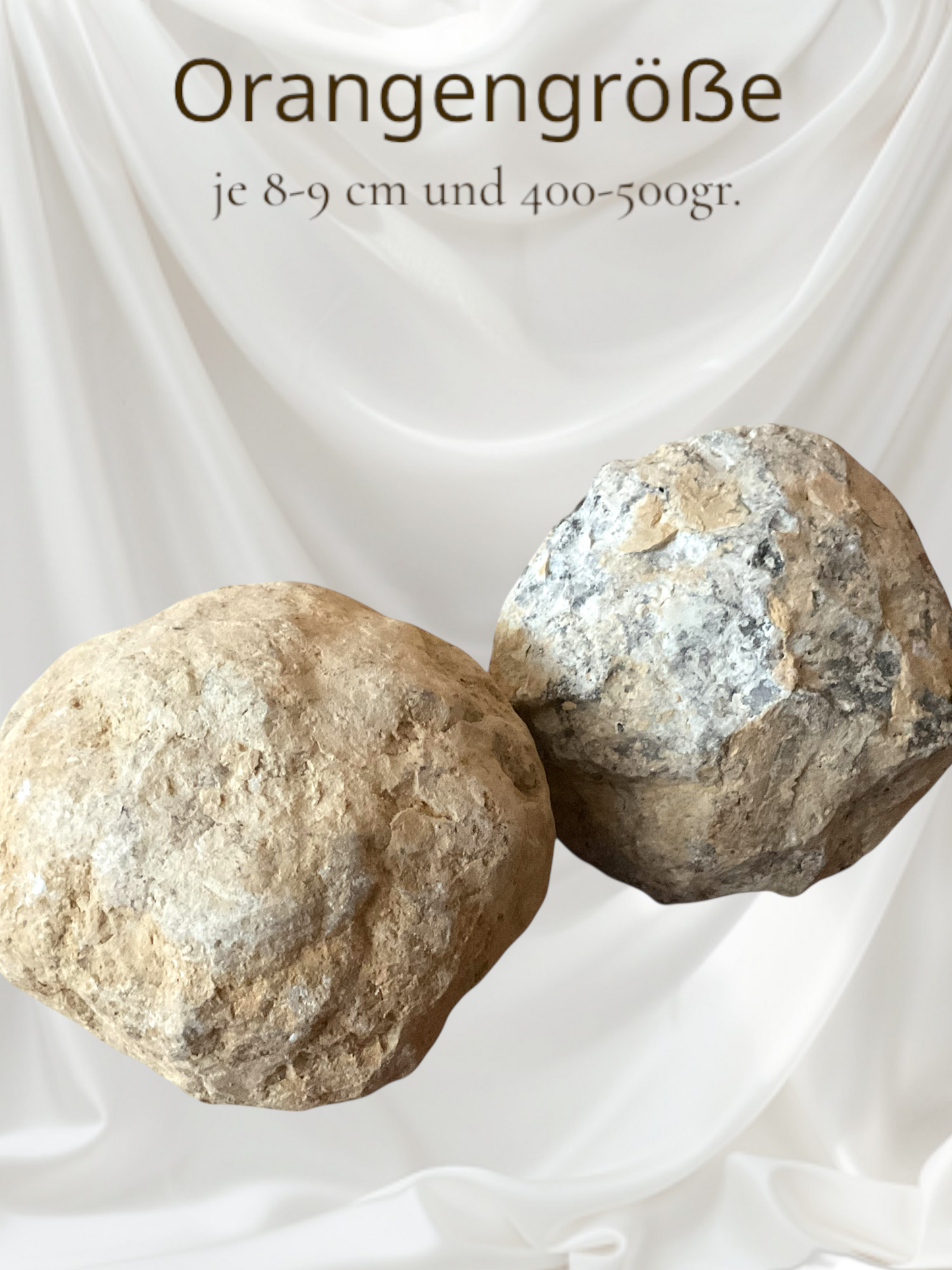 Geoden Set in Orangengröße I 2 sehr große Geoden I je 8-9 cm und gesamt 800-1000 Gramm zum selber aufbrechen - mit Anleitung und Erklärung