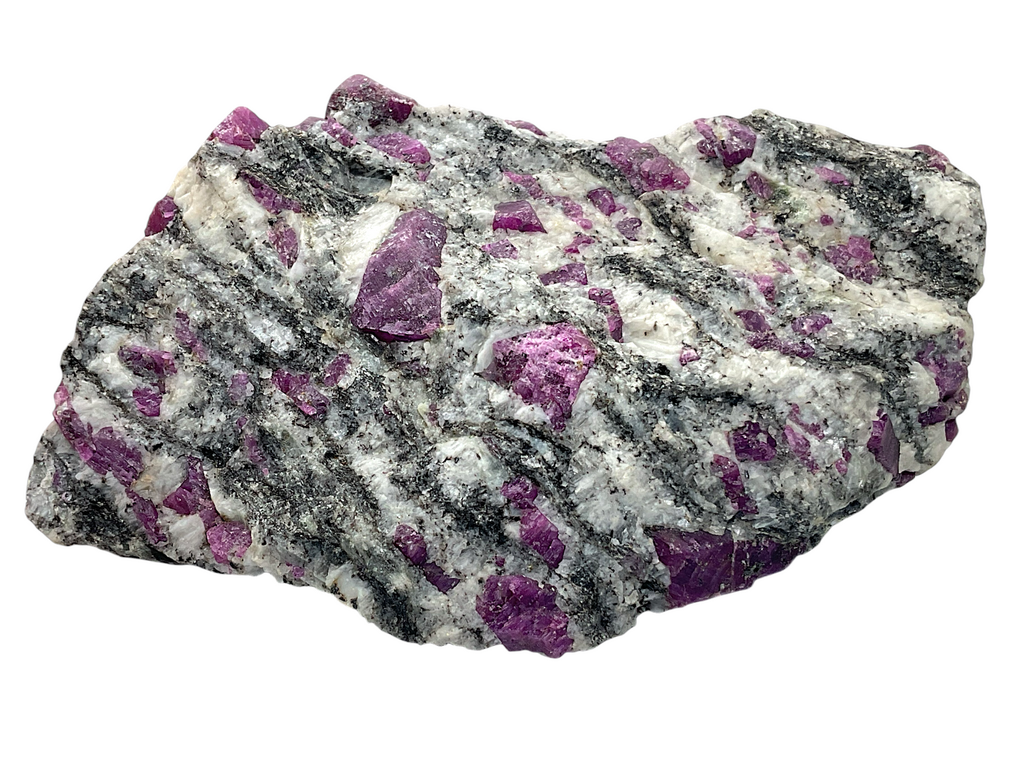 Rubin Rohstein in Granit I 582gr. I 13x9x6cm I Sammlerstück I Unikat-Masterpiece 1659 I Indien