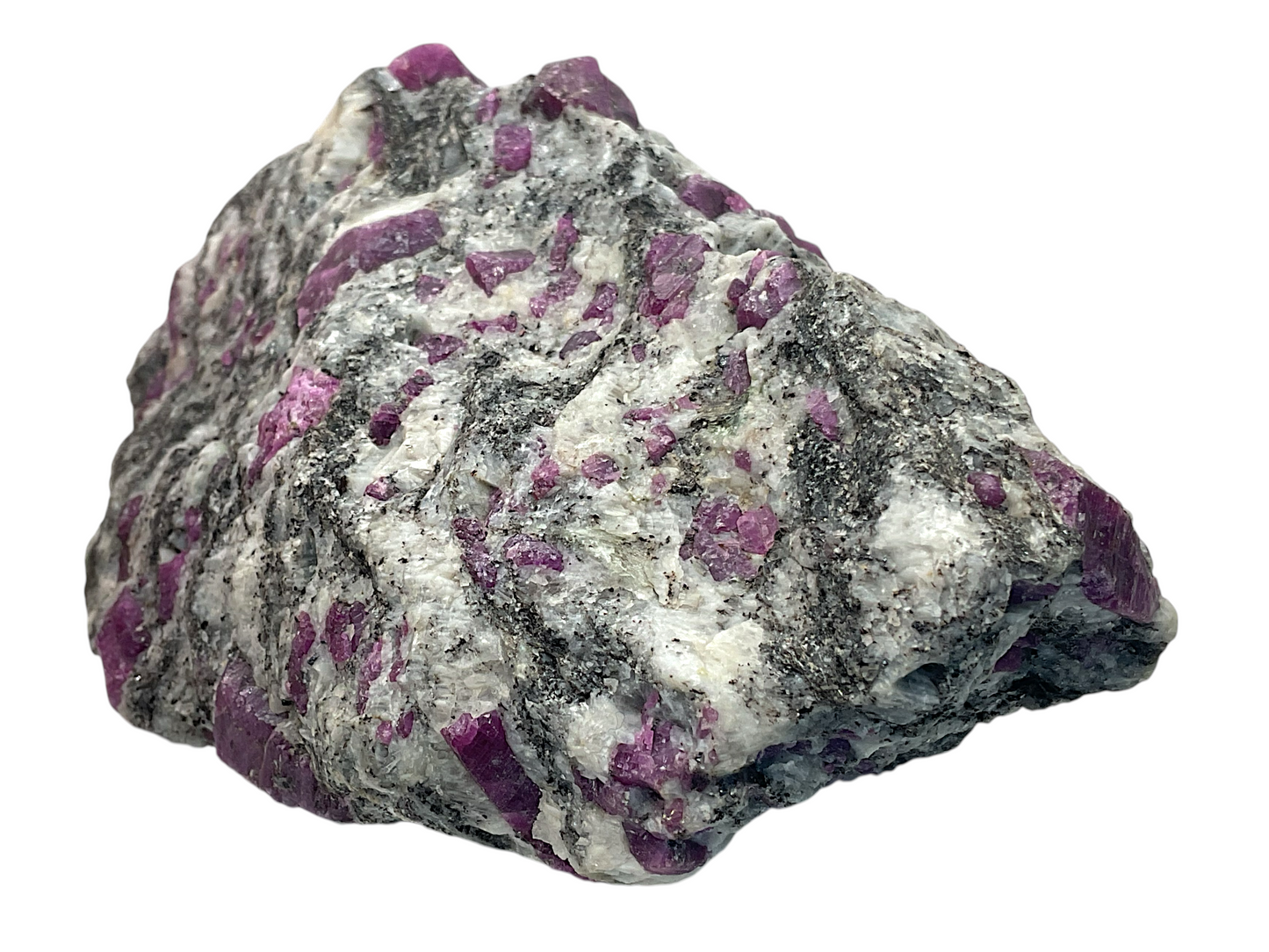 Rubin Rohstein in Granit I 582gr. I 13x9x6cm I Sammlerstück I Unikat-Masterpiece 1659 I Indien