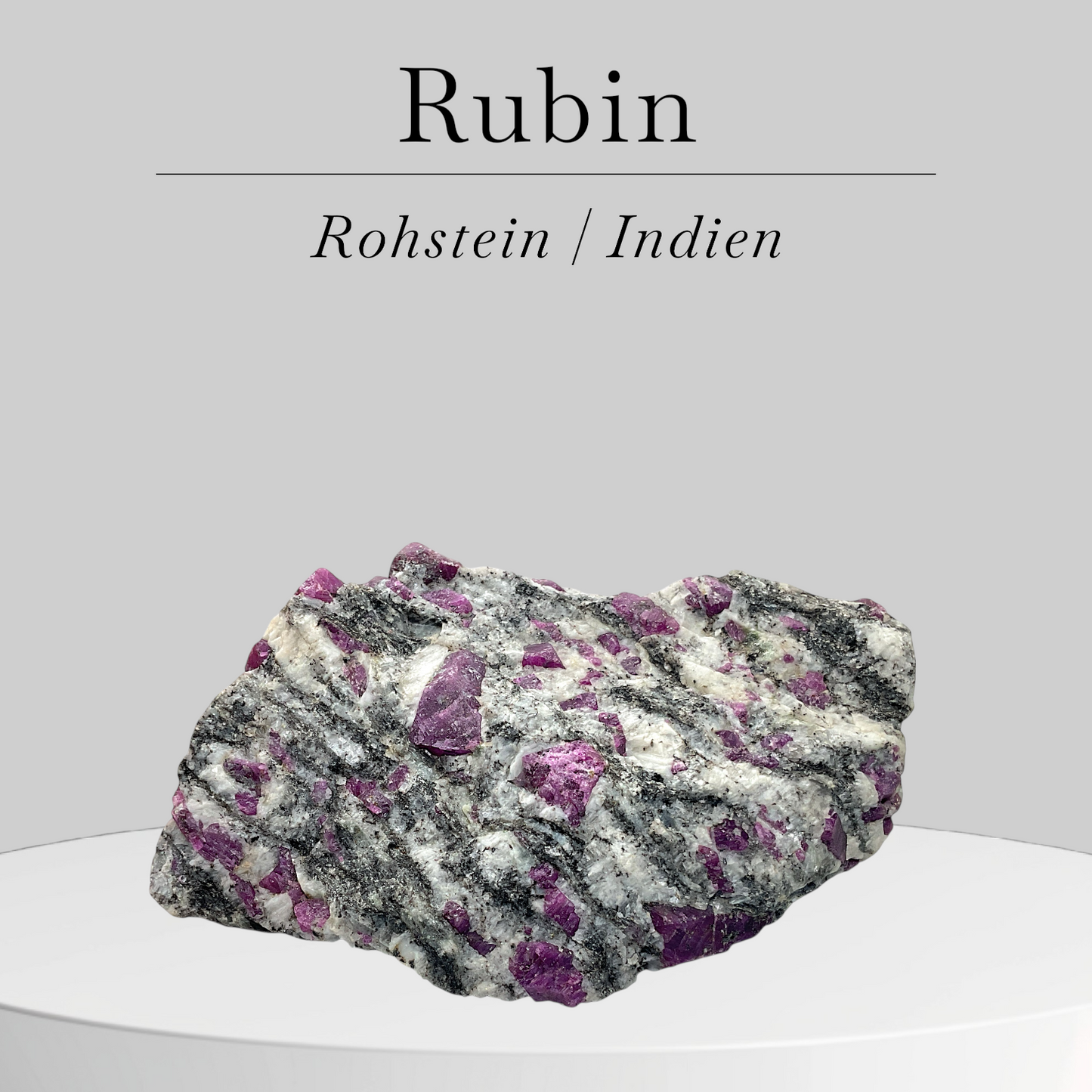 Rubin Rohstein in Granit I 582gr. I 13x9x6cm I Sammlerstück I Unikat-Masterpiece 1659 I Indien