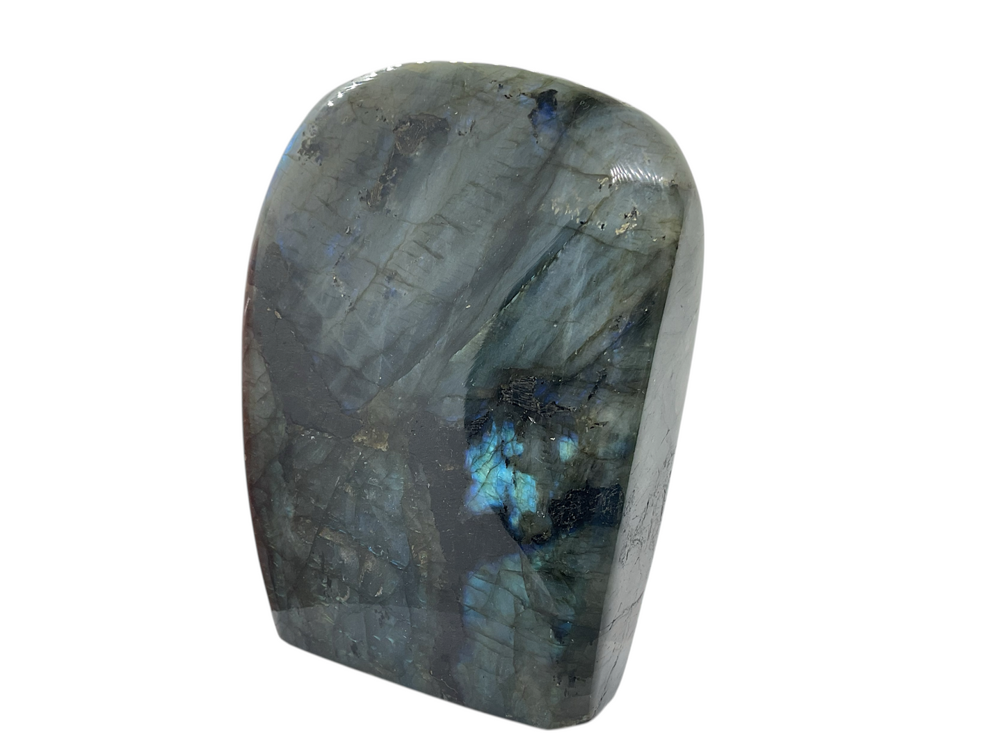 Labradorit Freeform I hochglanzpoliert I Highlight für jeden Raum I Unikat-Masterpiece 1523 I Top 1A-Qualität I 11x4,5x14cm I 1425 gr. I Madagaskar