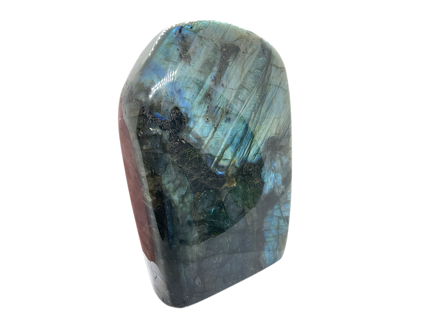 Labradorit Freeform I hochglanzpoliert I Highlight für jeden Raum I Unikat-Masterpiece 1523 I Top 1A-Qualität I 11x4,5x14cm I 1425 gr. I Madagaskar