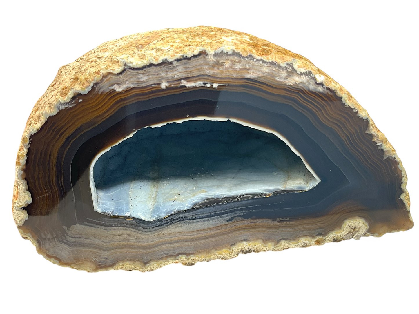 Achat Druse I polierte Vorderseite I 1070gr. I 13x9x7cm I Sammlerstück I Unikat-Masterpiece 1660 I Brasilien