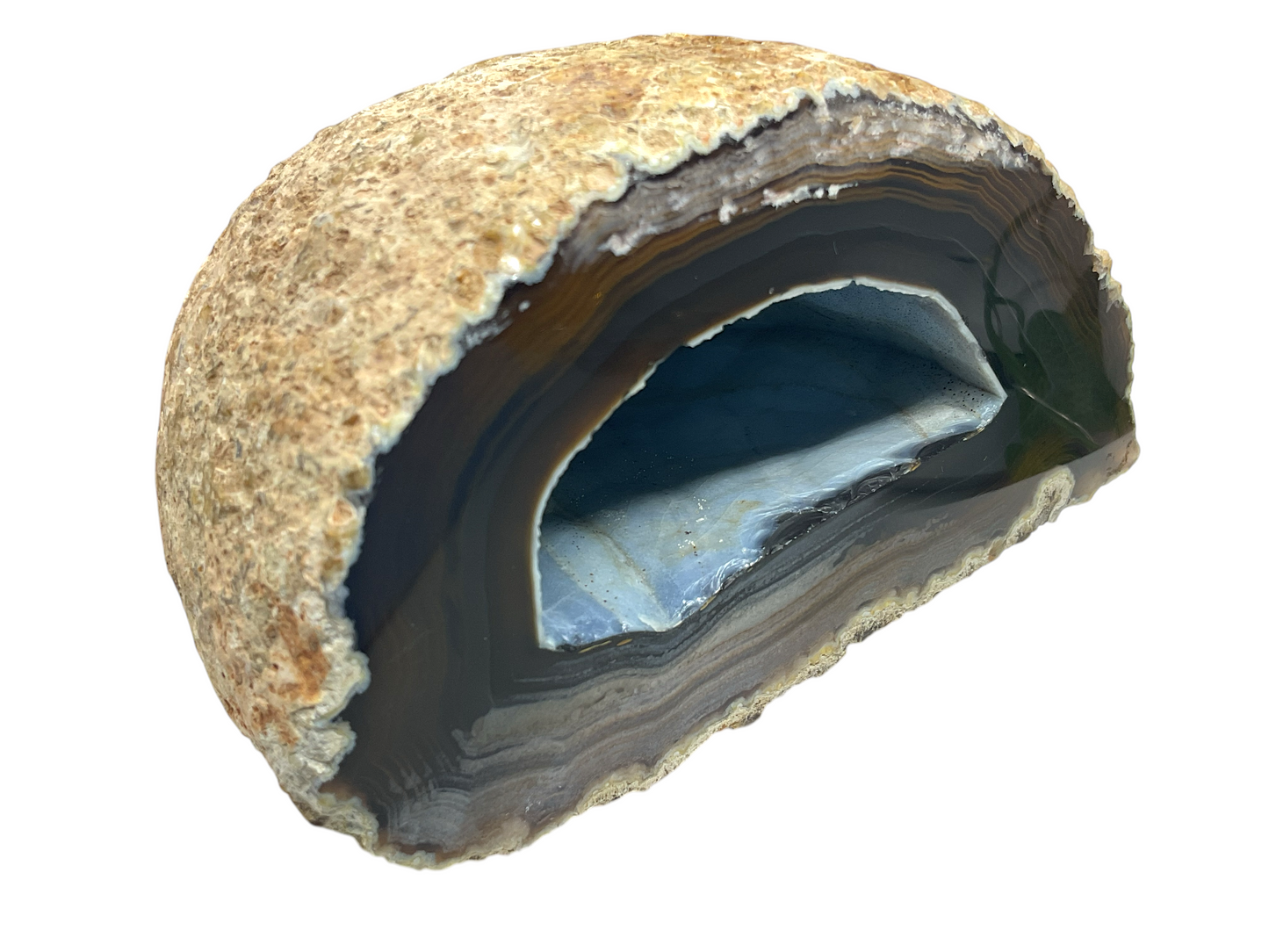 Achat Druse I polierte Vorderseite I 1070gr. I 13x9x7cm I Sammlerstück I Unikat-Masterpiece 1660 I Brasilien