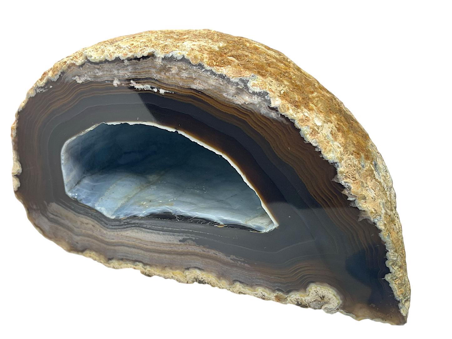 Achat Druse I polierte Vorderseite I 1070gr. I 13x9x7cm I Sammlerstück I Unikat-Masterpiece 1660 I Brasilien