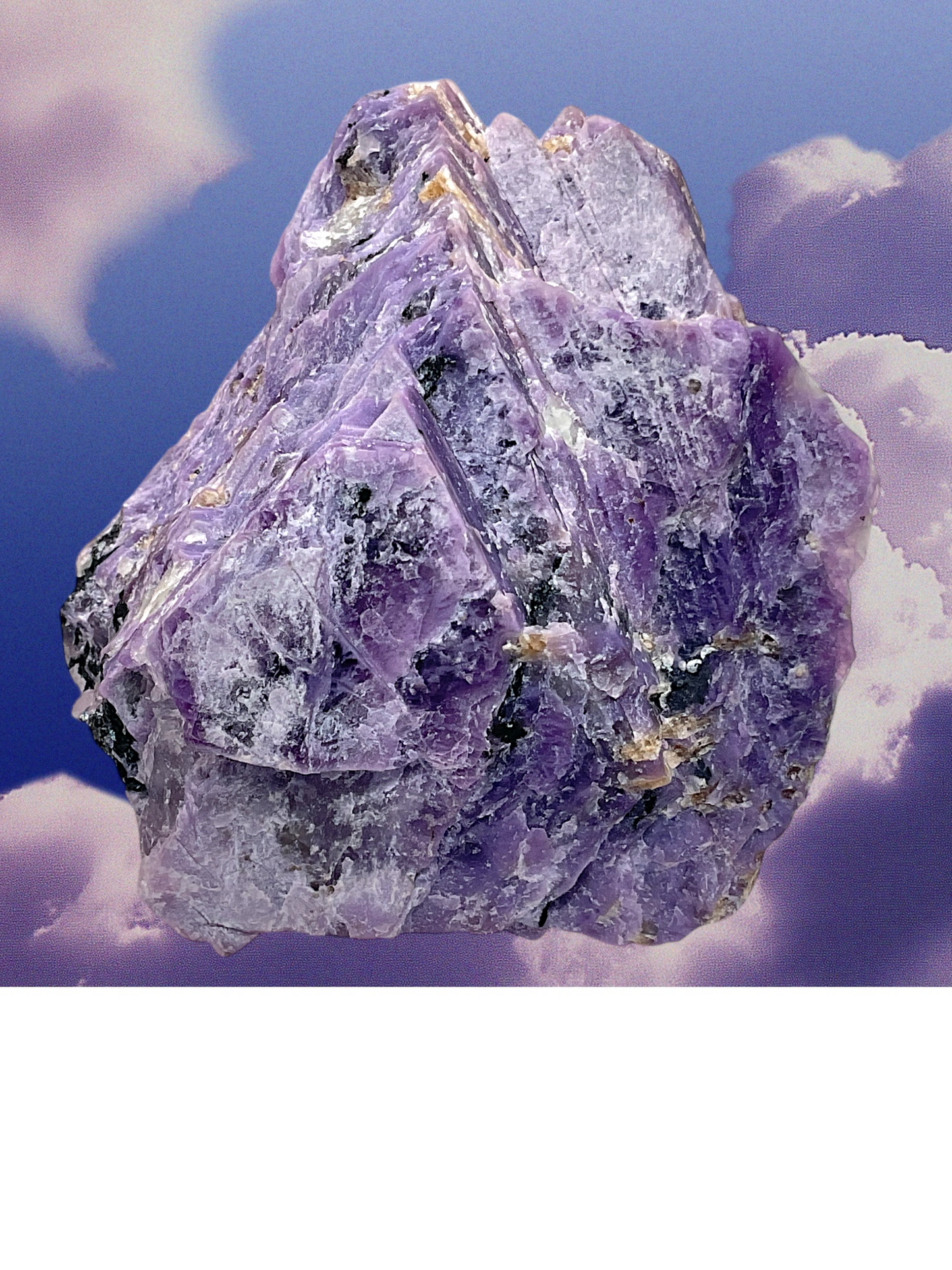 Charoit mit Tinaksit I Edelstein I Sammlerstück I 202 gr. I 6x4x7cm I Unikat-Masterpiece 1662 I Russland-Jakutien