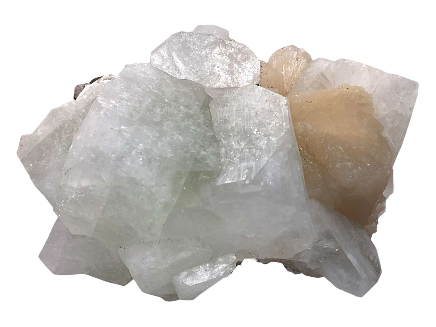 Apophyllit-Stilbit Kristall I 529gr. I 11x7x7cm I Sammlerstück I Unikat-Masterpiece Nr. 1665 I Indien