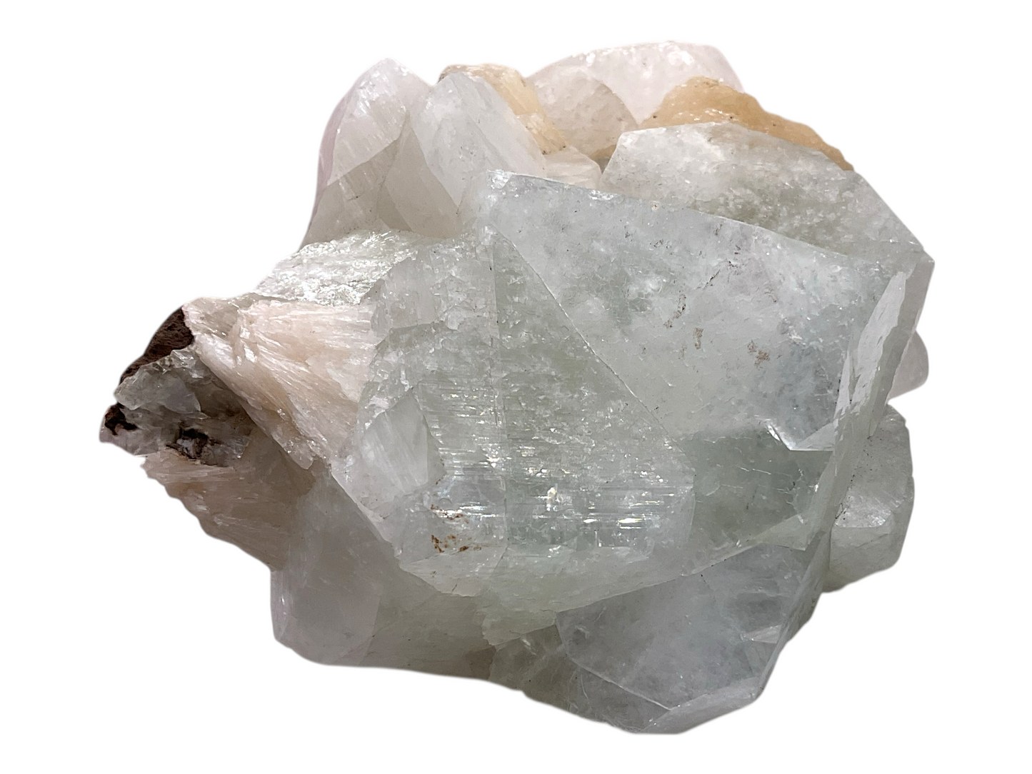 Apophyllit-Stilbit Kristall I 529gr. I 11x7x7cm I Sammlerstück I Unikat-Masterpiece Nr. 1665 I Indien