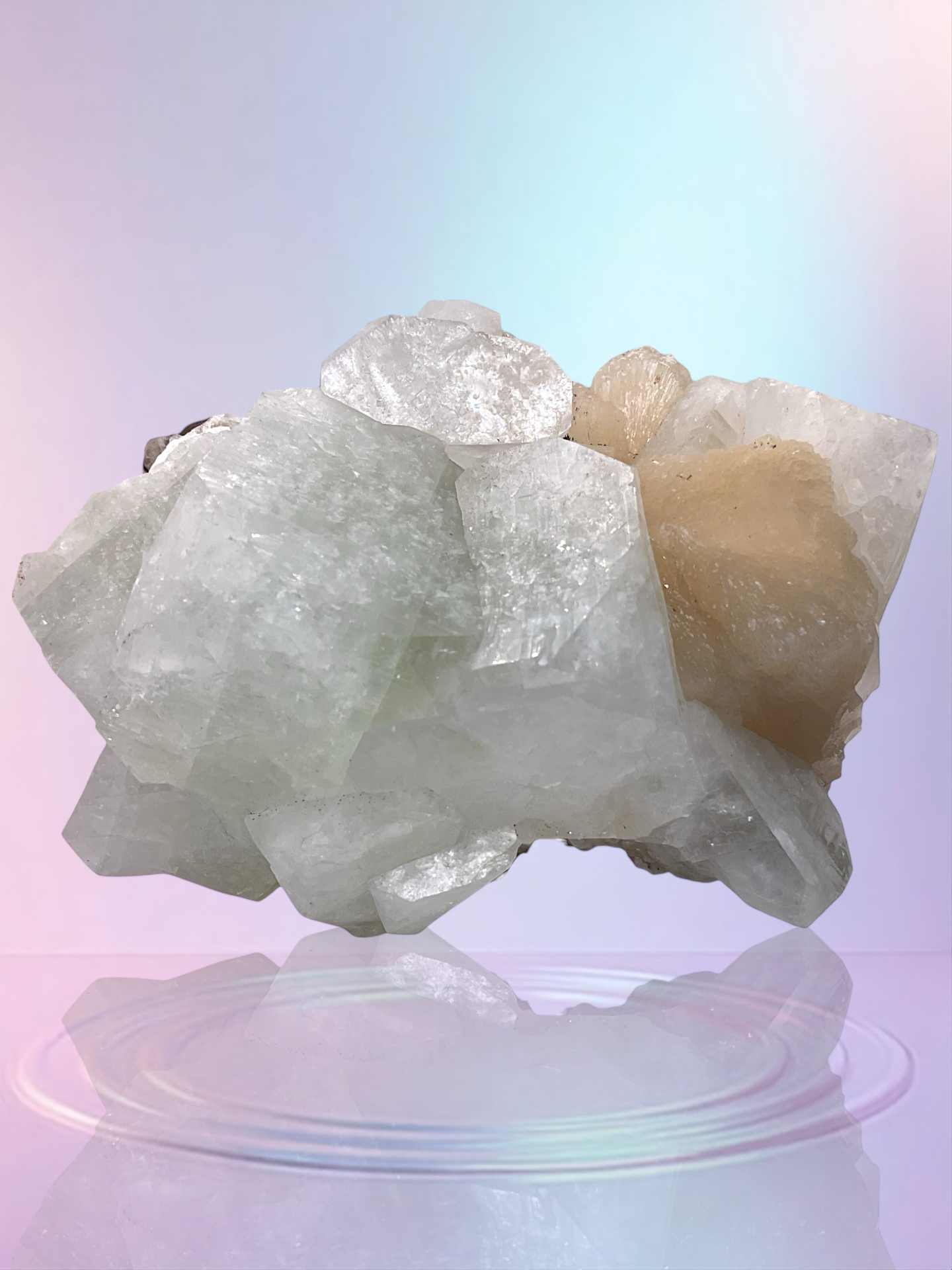 Apophyllit-Stilbit Kristall I 529gr. I 11x7x7cm I Sammlerstück I Unikat-Masterpiece Nr. 1665 I Indien