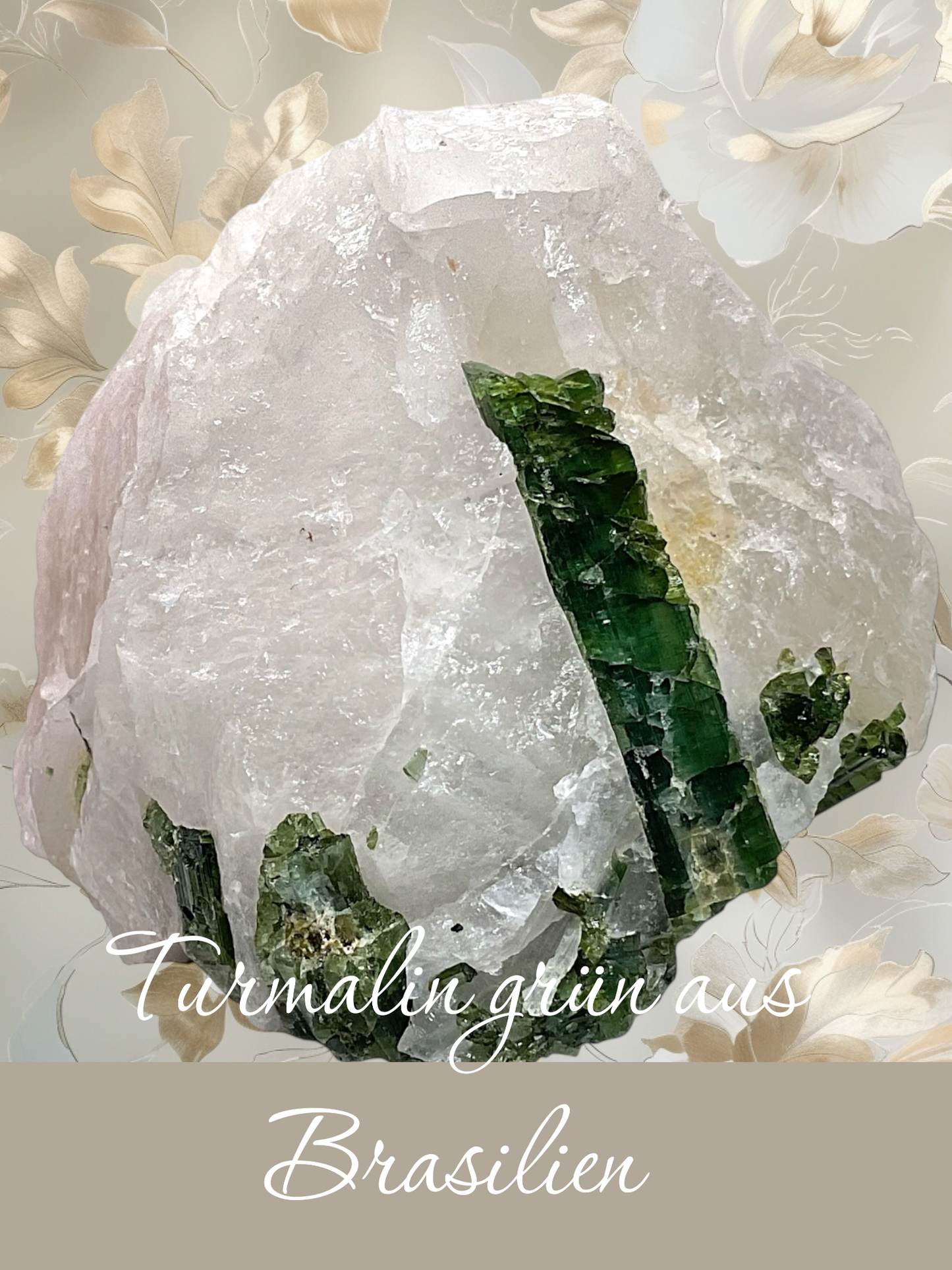 Turmalin grün Kristall I Edelstein I 532gr. I 10x9x7cm I Sammlerstück I Unikat-Masterpiece Nr. 1666 I Brasilien (Minas Gerais)