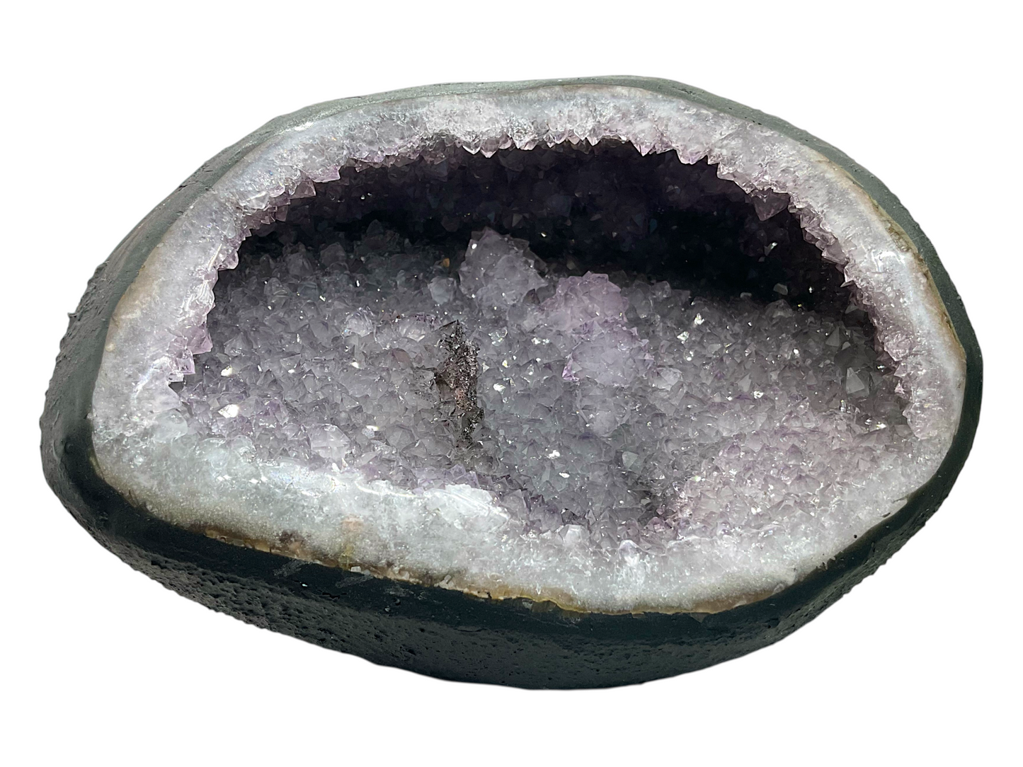 Amethyst Druse Minidruse mit phantastischen Kristallen I 1,38 KG I 14x12x10 cm I Blickfang I Unikat-Masterpiece 1619 I Sammlerstück I Brasilien