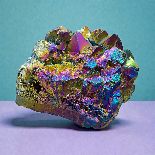 Bergkristall Aura Stufe I Aqua Aura I Quarz Aura I 463gr. I 8x8x7cm I Unikat-Masterpiece 1612 I Sammlerstück I Brasilien