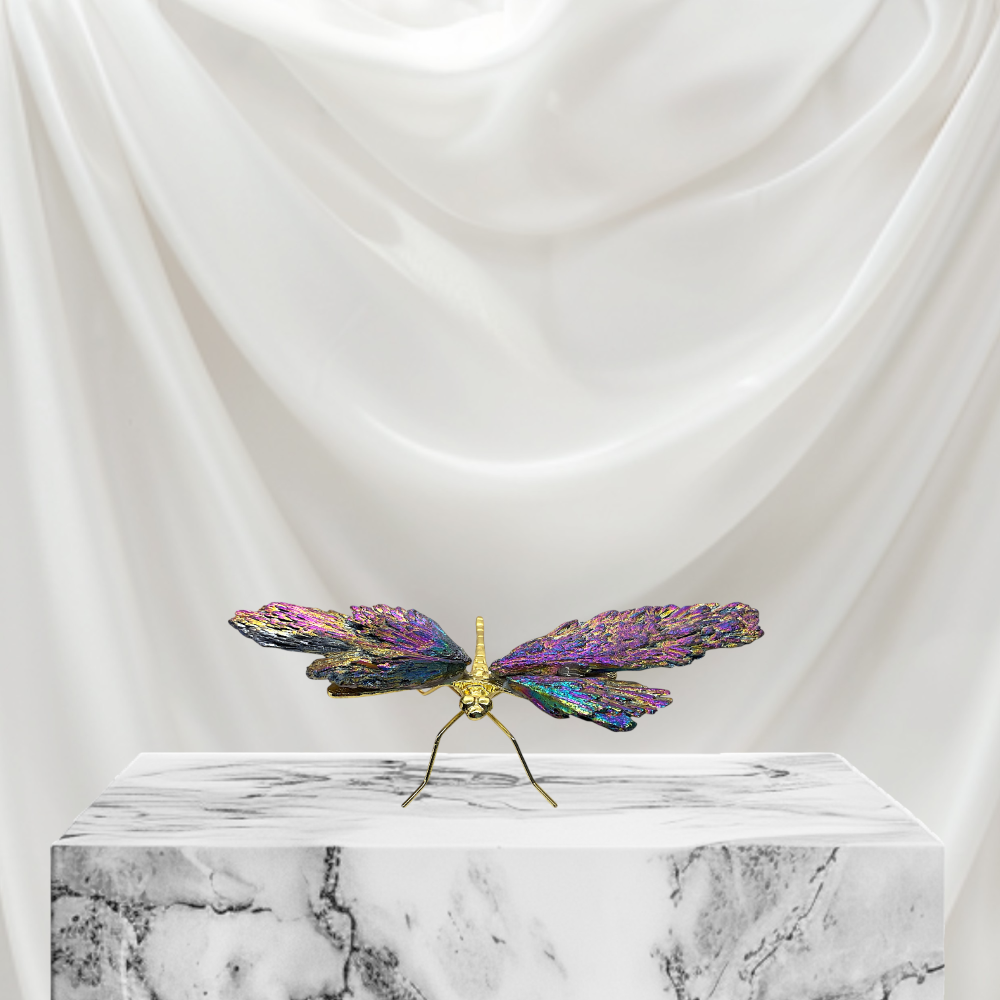 Turmalin Aura Libelle I Dekoration I 129gr. I 17x9x4cm I Sammlerstück I Unikat-Masterpiece Nr. 1672 I Brasilien