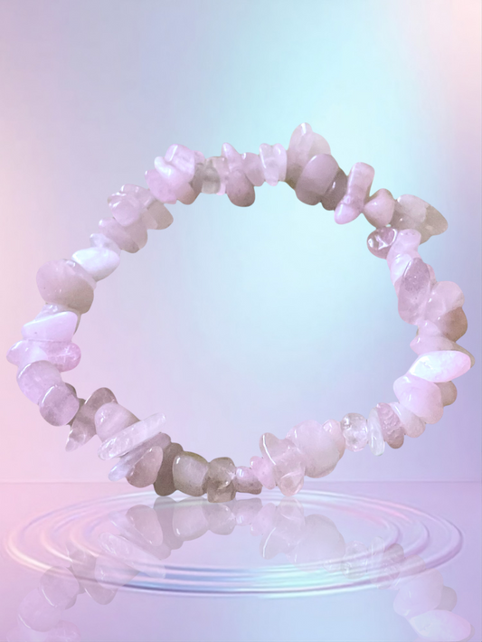 Echtes Kunzit Splitteramband I angenehm zu tragen I Der Herz- und Seelenstein I 18 cm I Madagaskar